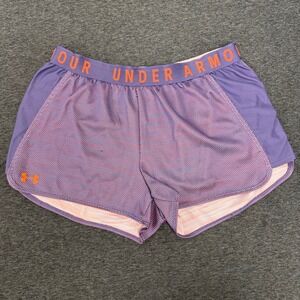 Under Armour Heatgear Purple Orange Athletic Shorts Women's LG Loose Fit